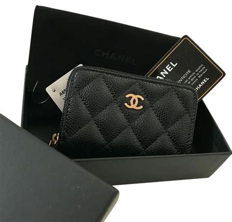 classic zipped card holder chanel|chanel card holder zip around.